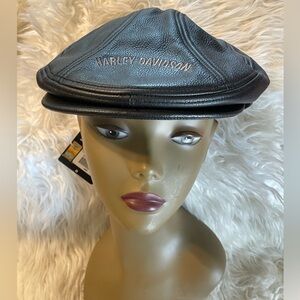 Harley-Davidson NWT Men’s Nostalgic Trademark Leather Ivy Cap. 99561-04V. Large